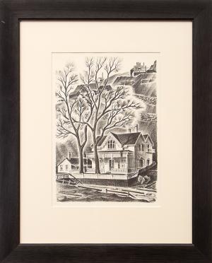 Arnold H. Ronnebeck, "House at Gregory Point (Colorado); edition of 25", lithograph, 1937 for sale purchase consign auction denver Colorado art gallery museum