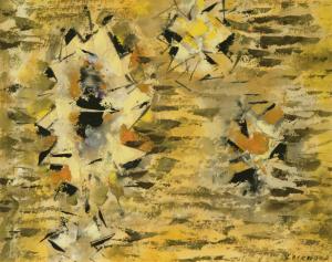 Ward Lockwood, "Untitled", mixed media, c. 1960 for sale purchase consign auction denver Colorado art gallery museum