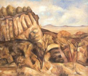 John E Thompson, Untitled (Colorado Mesa), oil, circa 1935