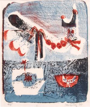 Lew Tilley, "Cycle, 4/5", lithograph, Lewis Lee Tilley 1966 painting for purchase sale consignment auction denver colorado art gallery museum