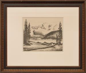 Alfred James Wands, "The Rockies print silkscreen painting fine art for sale purchase buy sell auction consign denver colorado art gallery museum