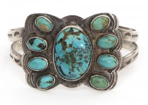 vintage old pawn navajo bracelet silver turquoise southwestern Native American Indian antique vintage art for sale purchase auction consign denver colorado art gallery museum