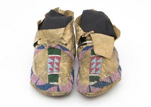childs Moccasins (Child's), Arapaho, circa 1875 classic period 19th century Native American Indian antique vintage art for sale purchase auction consign denver colorado art gallery museum