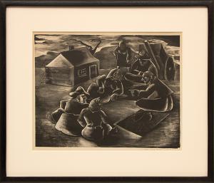 Maxwell Mandell, "The Story Teller; 5/15", lithograph, circa 1940 painting fine art for sale purchase buy sell auction consign denver colorado art gallery museum