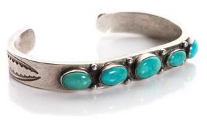 navajo old pawn cuff bracelet vintage 1950s native american jewelry turquoise silver denver for sale