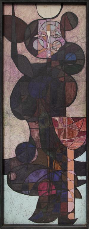 Edward Marecak, "Winter Witch", oil, 1989, abstract painting for sale, denver modernism, cubism