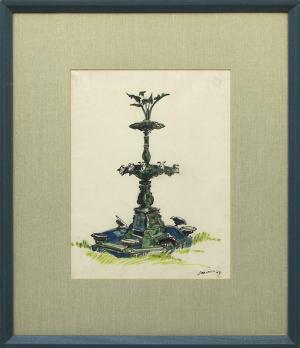 Muriel Sibell Wolle, "Untitled (Fountain)", mixed media, 1939 denver colorado woman artist 20th century