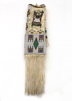 Tobacco Bag, Sioux, circa 1885 pipe bag strike-a-lite strike a light  19th century Native American Indian antique vintage art for sale purchase auction consign denver colorado art gallery museum