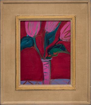 Patti Cramer, "Untitled (Tulips)", oil painting fine art for sale purchase buy sell auction consign denver colorado art gallery museum