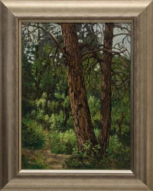 Inez Tatum, "Ponderosa", oil, 1916 painting fine art for sale purchase buy sell auction consign denver colorado art gallery museum  