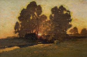 Charles Partridge Adams, "Untitled (Sunset Along the Front Range, Colorado)", oil painting fine art for sale purchase buy sell auction consign denver colorado art gallery museum                                       