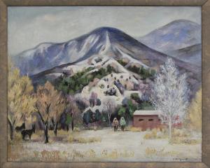 Georgina Klitgaard, "Sangre de Cristo Scene (Colorado Mountain Landscape)", oil painting fine art for sale purchase buy sell auction consign denver colorado art gallery museum