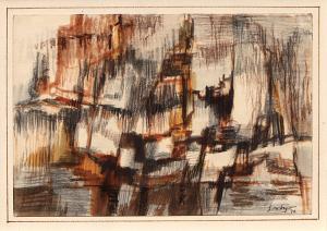 Richard Sorby, Abstract painting, colored pencil, 1972, drawing, colorado, modern