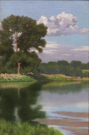 Henry Read, "River in the Foothills (Colorado)", oil, early 20th century, painting, landscape