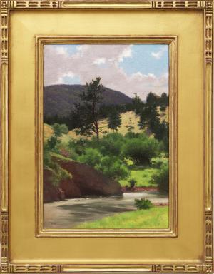 Henry Read, Natures Mirror, Colorado, oil, early 20th century, 1900s, landscape, traditional, Painting, Vintage, Fine art, for sale, purchase, gallery, museum, Denver, Colorado, consign