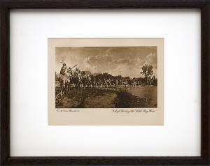 Joseph Dixon photogravure, Chiefs Fording the Little Big Horn, vintage, antique photo, Sioux, Cheyenne, Vanishing Race, Feather Bonnet, horse, Plains Indian