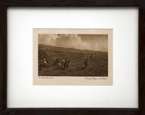Joseph Dixon photogravure, Scouting Party on the Plains, vintage, antique photo, Sioux, Cheyenne, Vanishing Race, Feather Bonnet, horse, Plains Indian