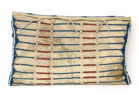 Classic Period Pony-Beaded Possible Bag on Buffalo, circa 1860 possible bagClassic Period Pony-Beaded Possible Bag on Buffalo, circa 1860
