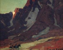 Edgar Alwin Payne, "Clouded Slopes With Riders", oil, c. 1935