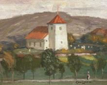 Carl Eric Olaf Lindin, "Styrso Church (Sweden)", oil, 1901