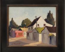 Jon Blanchette, "Watsonville (California)", oil, c. 1955 painting fine art for sale purchase buy sell auction consign denver colorado art gallery museum