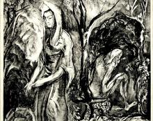 Peppino Gino Mangravite, "The Hermit's Prayer and the Widow's Tears, 12/30", lithograph, c. 1930