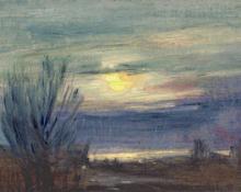 Carl Eric Olaf Lindin, "Sunset, Sweden", oil, 1901