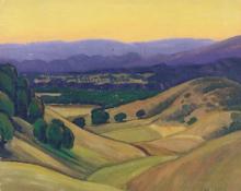 Carl Eric Olaf Lindin, "Untitled (Valley, California)", oil, c. 1923-4