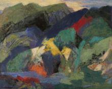 Ethel Magafan, "Mountain and Stream", tempera, c. 1950