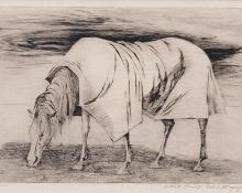 Ethel Magafan, "Lone Horse, Artists Proof", etching, c. 1947
