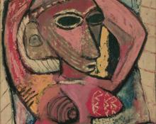 Eugene Karlin, "African Figure", oil, c. 1945