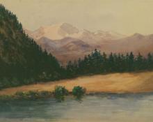 Maude Leach, "Untitled (River in the Rocky Mountains)", watercolor on paper, c. 1910