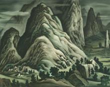 Vance Hall Kirkland, "A Misty Landscape", watercolor, 1943