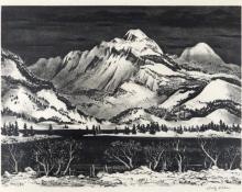 Adolf Arthur Dehn, "Snow Mountain", lithograph, c. 1963