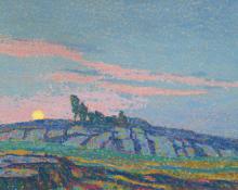 Sven Birger Sandzen, "Untitled (Sunset)", oil on canvas, c. 1910