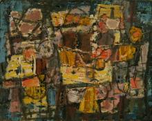 Paul Kauvar Smith, "Untitled (Abstract)", oil, c. 1955