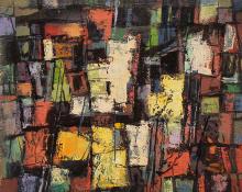 Paul Kauvar Smith, "Untitled (Abstract)", oil, c. 1955