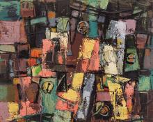 Paul Kauvar Smith, "Untitled (Abstract)", oil, c. 1955