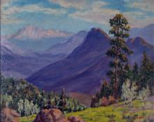 Irene D. Fowler, "Untitled (Mountain Landscape)", oil, c. 1935