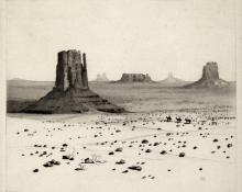 George Elbert Burr, "Desert Monuments, Arizona", etching, c. 1921 painting for sale