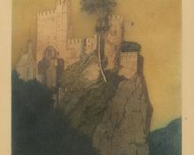 George Elbert Burr, "Rheinstein Castle (on the Rhine), No. 35", etching, c. 1905
