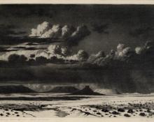 George Elbert Burr, "Arizona Clouds; edition of 40", print (silkscreen, monotype, & other seldom used print processes), c. 1921 painting for sale