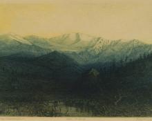 George Elbert Burr, "Mt. Evans from Near Brookvale, Colorado, trial proof", etching, c. 1915 painting for sale