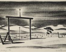 Arnold H. Ronnebeck, "Central City Cemetery, 2/25", lithograph, 1933