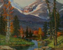 Raphael Lillywhite, "Untitled (Mountain Stream)", oil, c. 1930