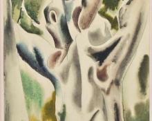Jan Matulka, "Tree", mixed media, c. 1925