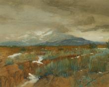 Gerald (Ira Diamond) Cassidy, "Spring Snows", watercolor, c. 1900