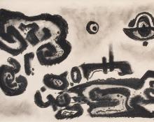 Emil James Bisttram, "Untitled", charcoal, c. 1950