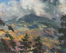 "Untitled (Mountain Landscape)", oil, second quarter of the 20th century