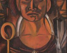 Marjorie Lee Eaton, "Taos Ceremony", oil, c. 1928-1932